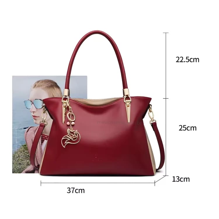 BOLSA FEMININA fOXER FEITA EM COURO GENUÍNO MODELO  BELLA VALLÉE RED