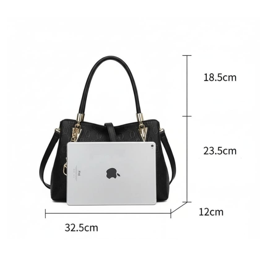 BOLSA FEMININA FOXER EM COURO GENUÍNO MODELO ALMA BLACK