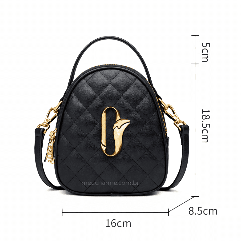 BOLSA FEMININA FOXER FEITA EM COURO REFINADO  MODELO JOLIE BLACK
