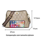 BOLSA FEMININA EM COURO TRANSVERSAL FOXER MODELO DAUPHINE BEGE