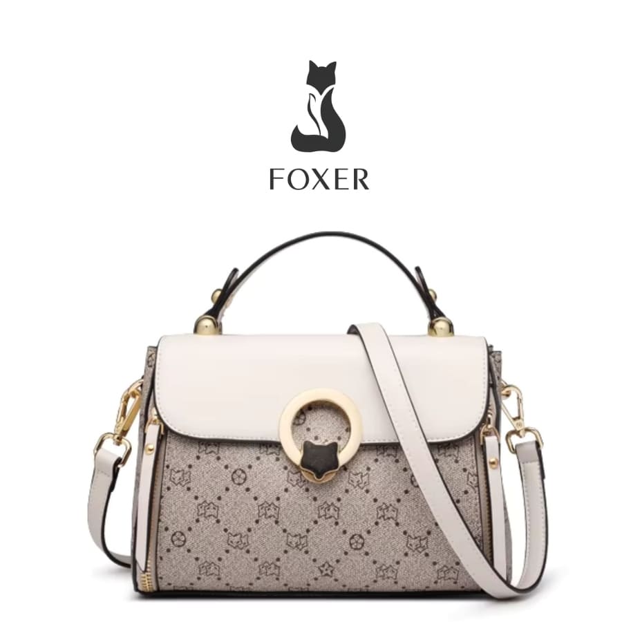 BOLSA FEMININA FOXER FEITA EM COURO REFINADO MODELO CÉLINEA GRAY
