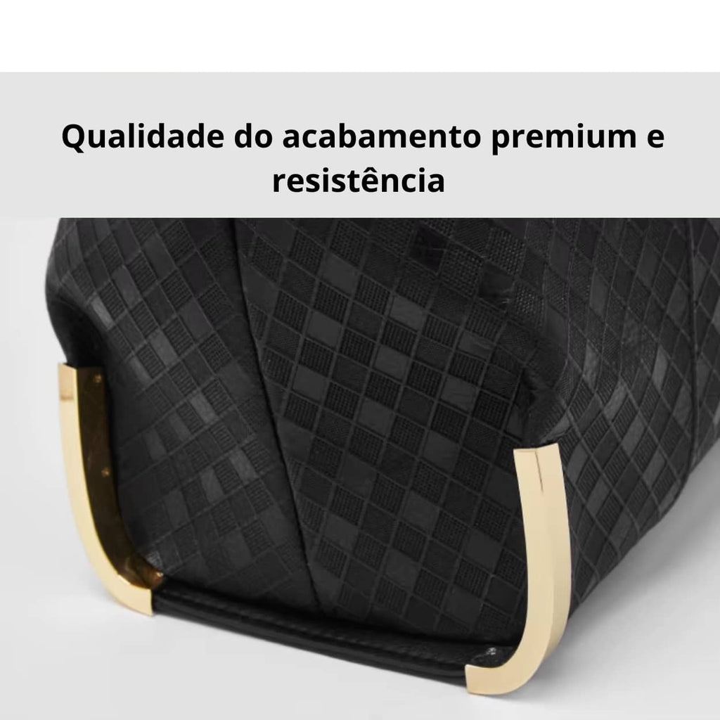 BOLSA FEMININA FOXER FEITA EM COURO GENUÍNO  MODELO LUX DIAMONDBLACK