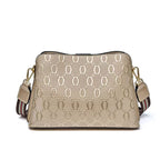 BOLSA FEMININA EM COURO TRANSVERSAL FOXER MODELO DAUPHINE BEGE