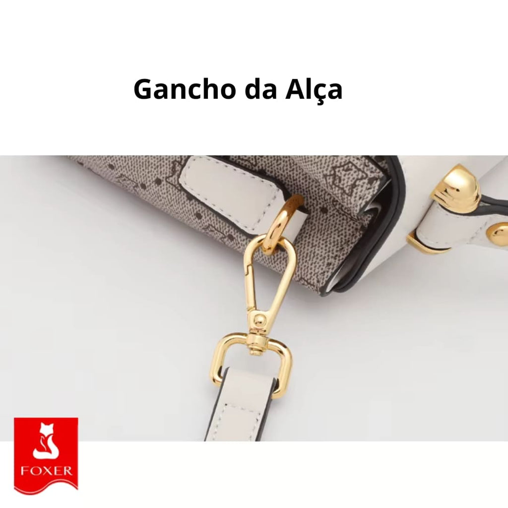 BOLSA FEMININA FOXER FEITA EM COURO REFINADO MODELO CÉLINEA GRAY