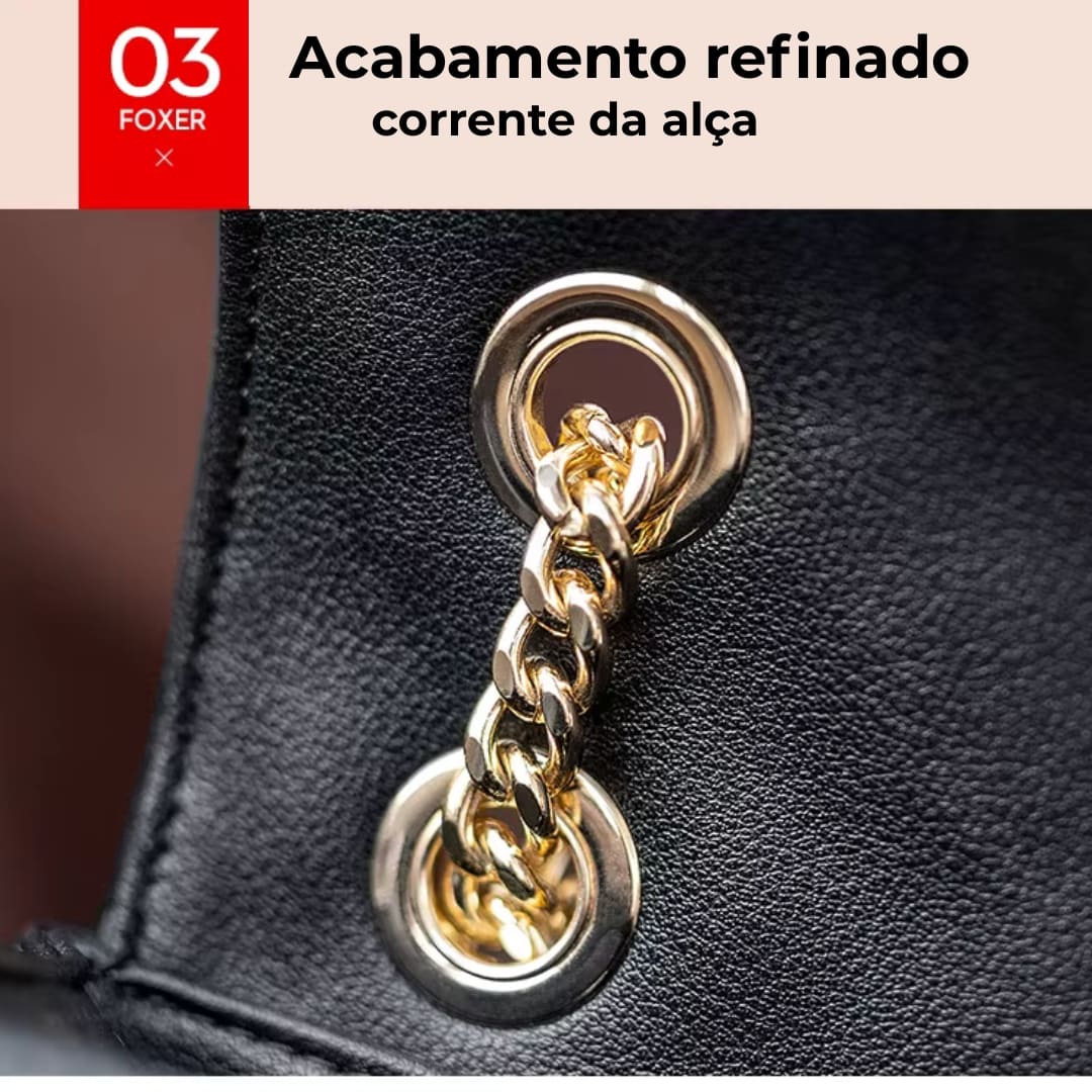 BOLSA FEMININA FOXER FEITA EM COURO GENUÍNO – MODELO BELLA TRELLUXE