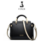 BOLSA FEMIINA EM COURO FOXER MODELO PRESTIGE CABAS BLACK