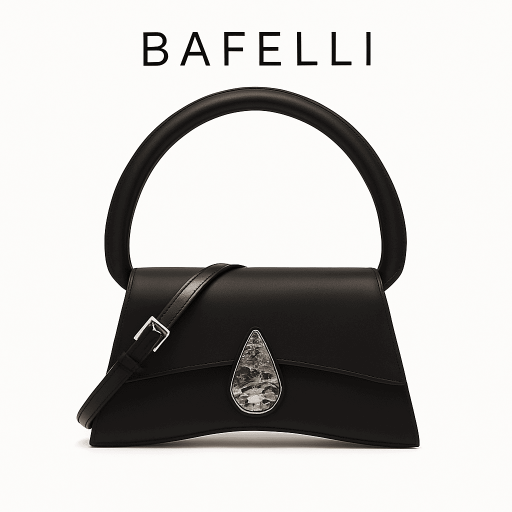 BOLSA FEMININA BAFELLI PASSY OR BLACK– COURO GENUÍNO PREMIUM