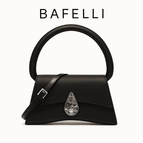 BOLSA FEMININA BAFELLI PASSY OR BLACK– COURO GENUÍNO PREMIUM