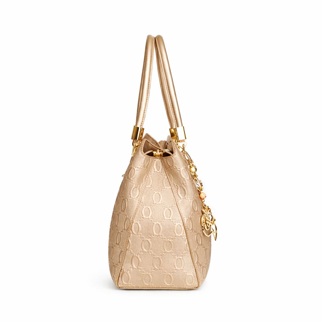 Bolsa Feminina Transversal Feita Em Couro Genuíno Modelo Foxer Alma Golden