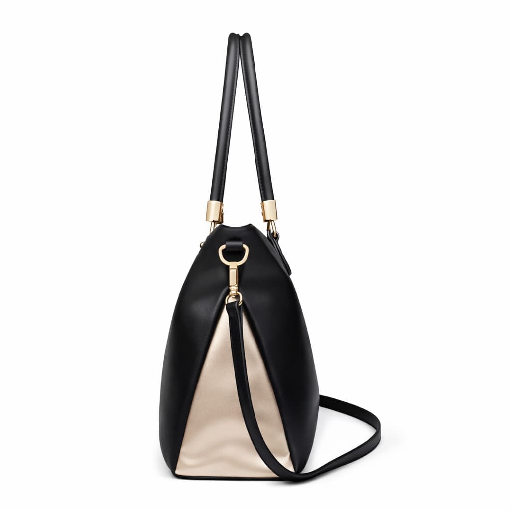 Bolsa Feminina Grande Preta Feita Em Couro Modelo Foxer Vallée Black
