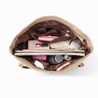 Bolsa Feminina Grande Em Couro Refinado Modelo Velluto Beige