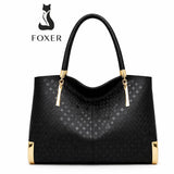 BOLSA FEMININA FOXER FEITA EM COURO GENUÍNO MODELO  ICONIQUE  BLACK