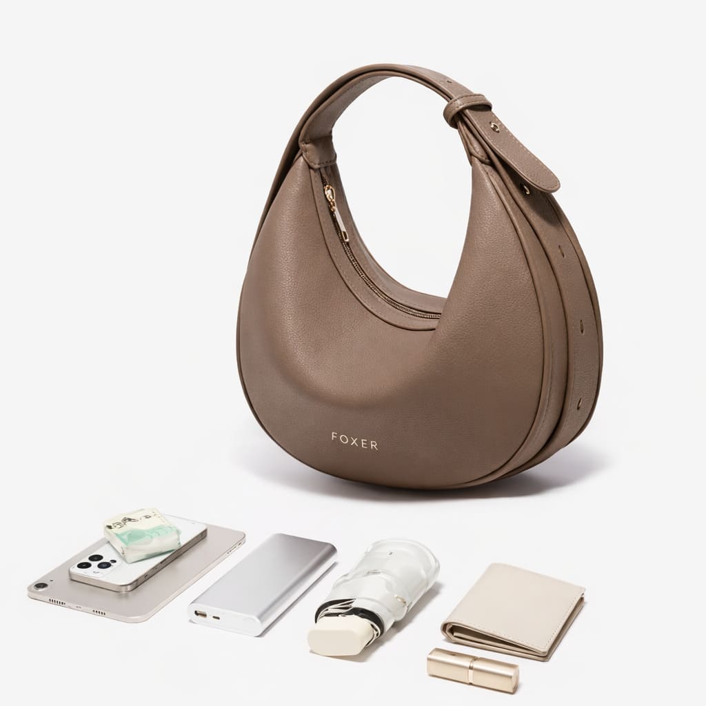 Bolsa Feminina FOXER de Ombro em Couro Legítimo – Modelo Lunéra Brown