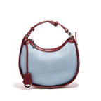 BOLSA FEMININA FOXER FEITA EM JEANS COM DETALHES EM COURO MODELO JEANS LUXE