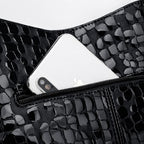 Bolsa Feminina  Grande Preta Feita Em Couro Refinado Modelo Foxer Royale Black