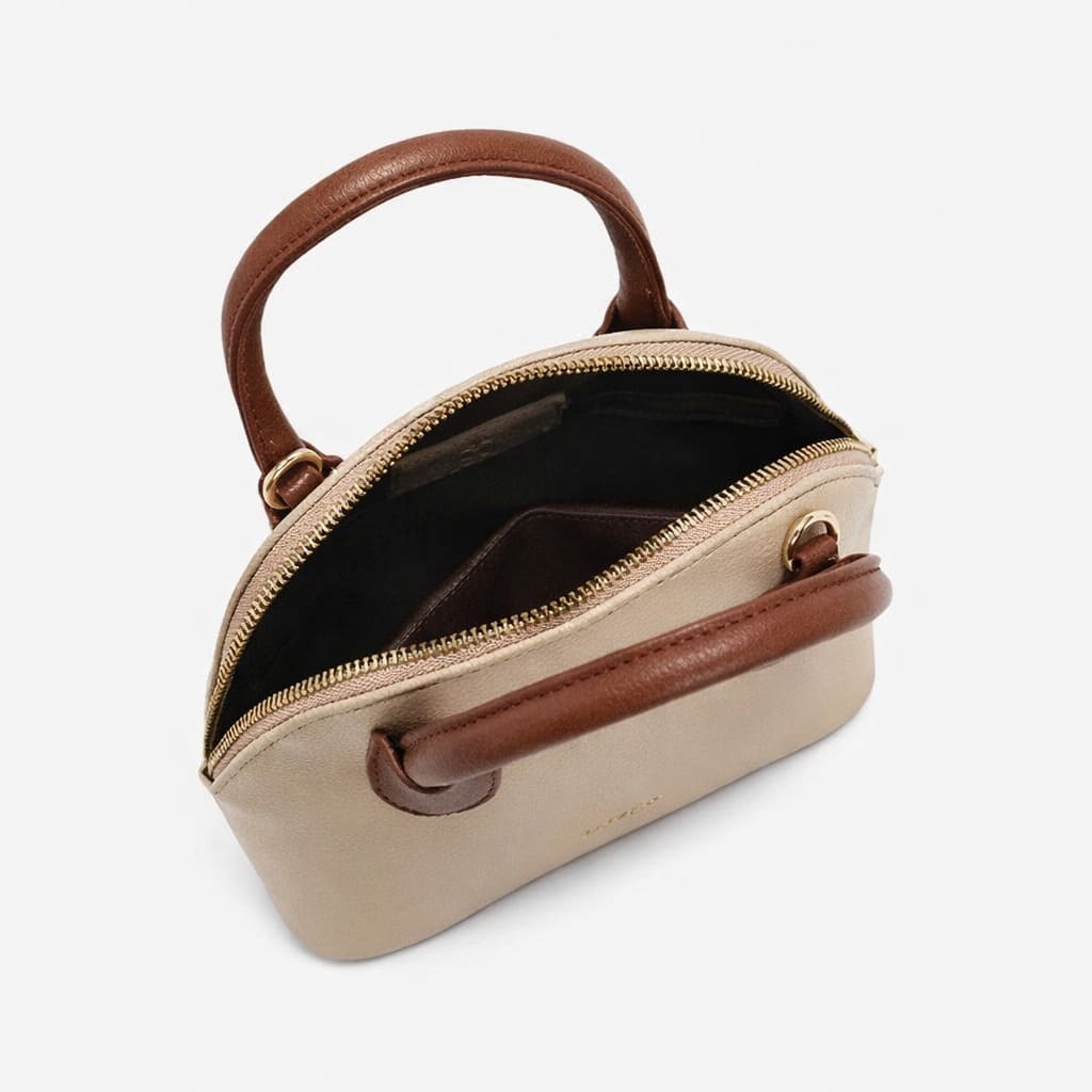 Bolsa Feminina Transversal Pequena  Modelo Foxer Amélie Beige