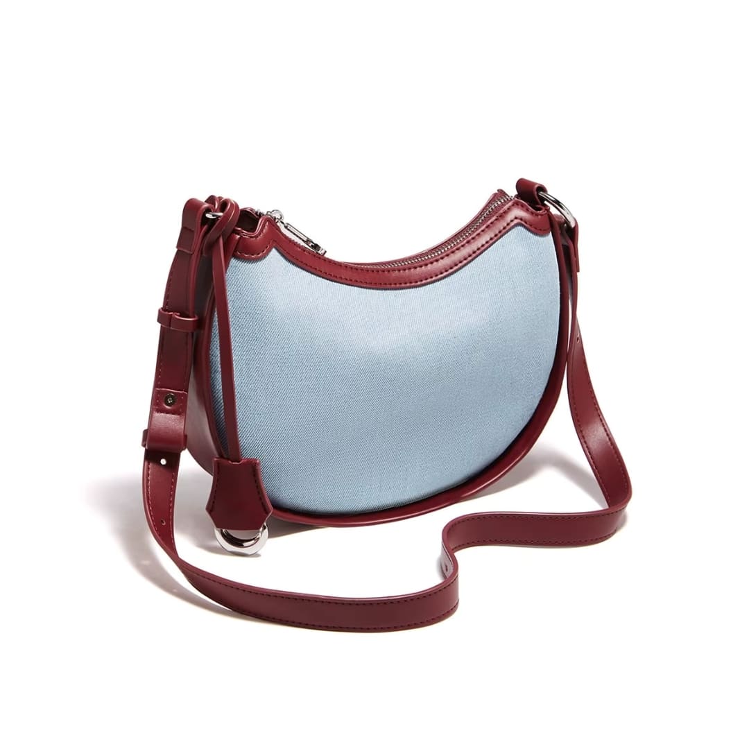 BOLSA FEMININA FOXER FEITA EM JEANS COM DETALHES EM COURO MODELO JEANS LUXE