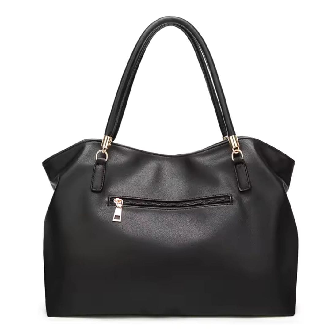 parte de trás com zíper da bolsa Foxer Majesté Black 