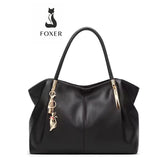 Bolsa Feminina Grande Preta de couro Modelo Foxer Majesté Black