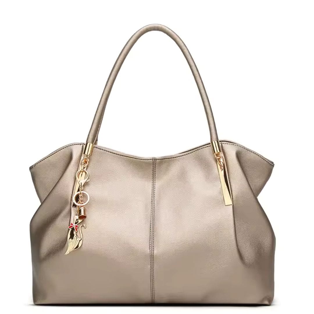 Bolsa Feminina  Grande De Couro Refinado Modelo Foxer Majesté