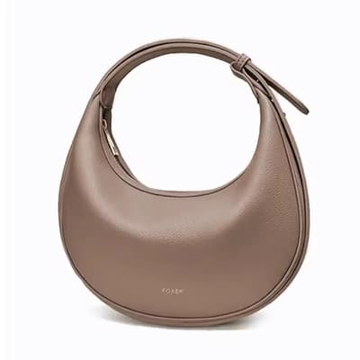 BOLSA FEMININA DE OMBRO FOXER FEITA EM COURO LEGÍTIMO MODELO LUNÉRA BROWN