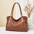 BOLSA FEMININA FOXER FEITA EM COURO GENUÍNO MODELO SAINT-GERMAIN BROWN