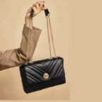 BOLSA FEMININA FOXER FEITA EM COURO GENUÍNO MODELO  CAMILLE PRESTIGE BLACK