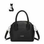 BOLSA FEMININA TRANSVERSAL FOXER FEITA EM COURO GENUÍNO MODELO AMÉLIE BLACK