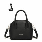 BOLSA FEMININA TRANSVERSAL FOXER FEITA EM COURO GENUÍNO MODELO AMÉLIE BLACK