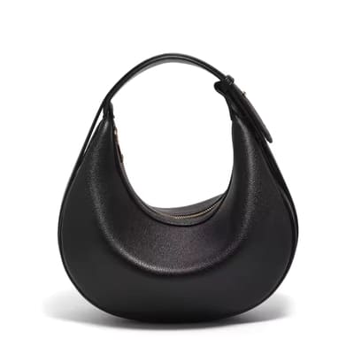 BOLSA FEMININA DE OMBRO FOXER FEITA EM COURO LEGÍTIMO MODELO LUNÉRA BLACK