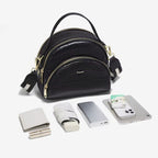 BOLSA FEMININA FOXER FEITA EM COURO GEMUÍNO MODELO RIVELLE BLACK