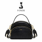 BOLSA FEMININA FOXER FEITA EM COURO GEMUÍNO MODELO RIVELLE BLACK