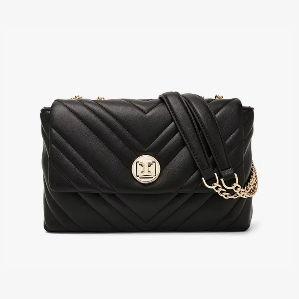 BOLSA FEMININA FOXER FEITA EM COURO GENUÍNO MODELO  CAMILLE PRESTIGE BLACK