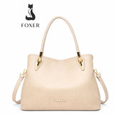 BOLSA FEMININA FOXER FEITAM COURO REFINADO MODELO VERONA BEIGE