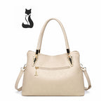 BOLSA FEMININA FOXER FEITAM COURO REFINADO MODELO VERONA BEIGE