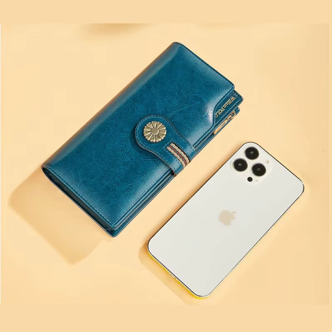 CARTEIRA FEMININA FEITA EM COURO GENUÍNO  MODELO FLEUR LUXE- LINHA WILLIAM POLO