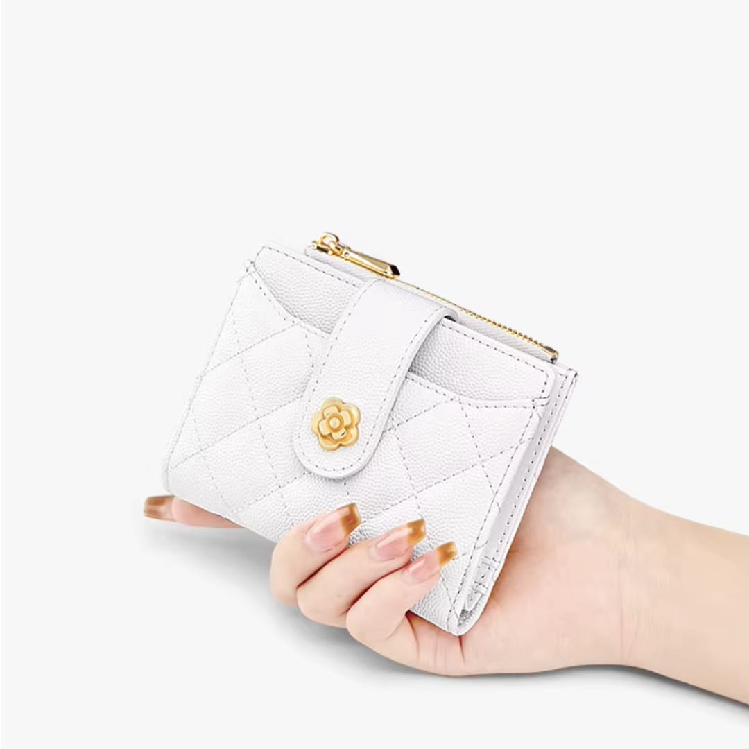 CARTEIRA FEMININA CURTA  FEITA EM COURO GENUÍNO MODELO ÉLORA -LINHA  WILLIAM POLO