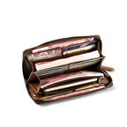 CARTEIRA FEMININA LONGA FEITA EM COURO GENUÍNO MODELO CAPUCINES LONGUE – LINHA WILLIAM POLO