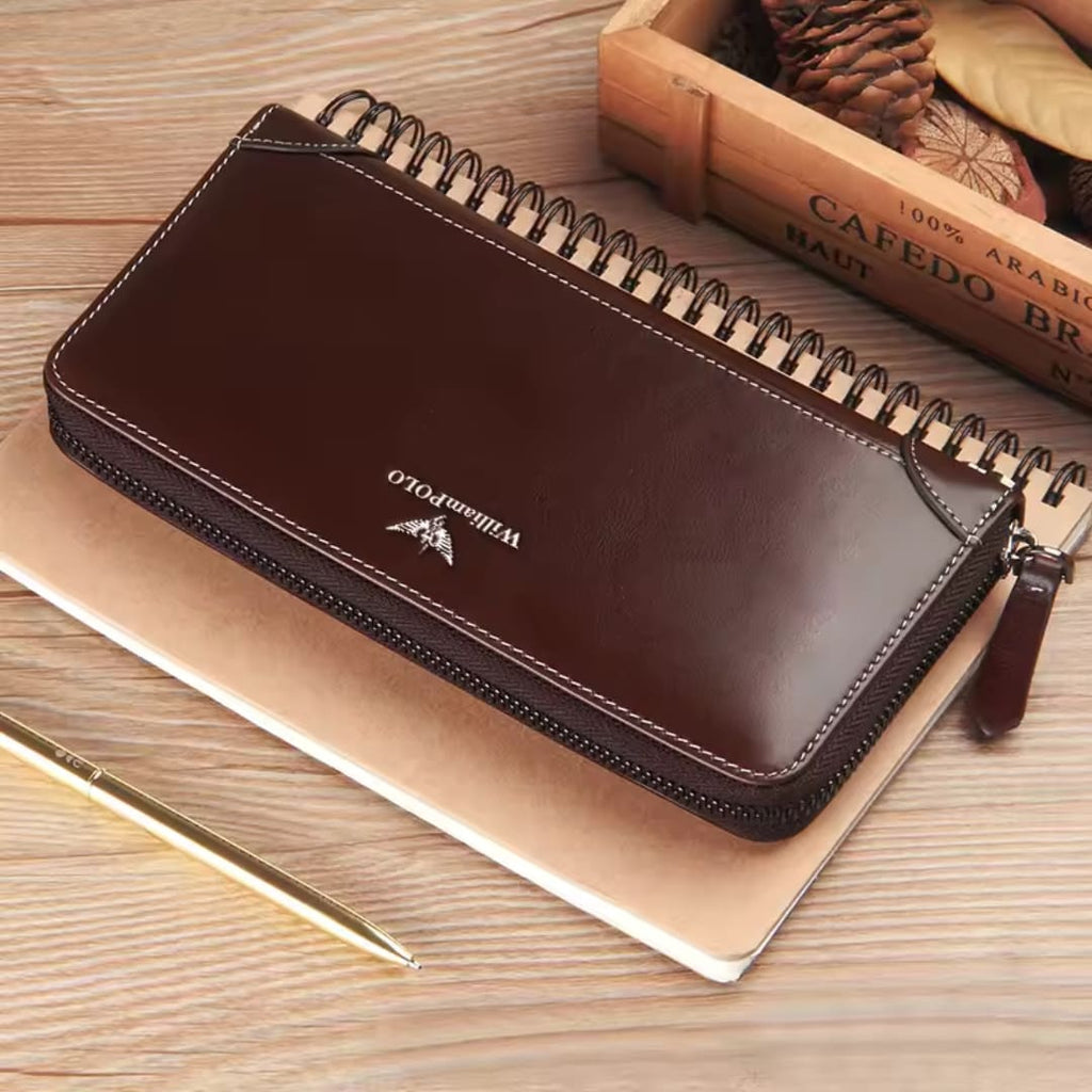 CARTEIRA FEMININA LONGA FEITA EM COURO GENUÍNO MODELO CAPUCINES LONGUE – LINHA WILLIAM POLO