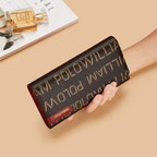 CARTEIRA FEMININA FEITA EM COURO MODELO LONG MONOGRAM ÉLEGANCE -LINHA WILLIAM POLLO