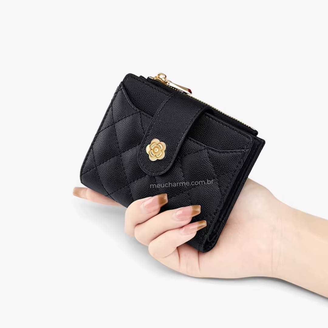 CARTEIRA FEMININA CURTA  FEITA EM COURO GENUÍNO MODELO ÉLORA -LINHA  WILLIAM POLO