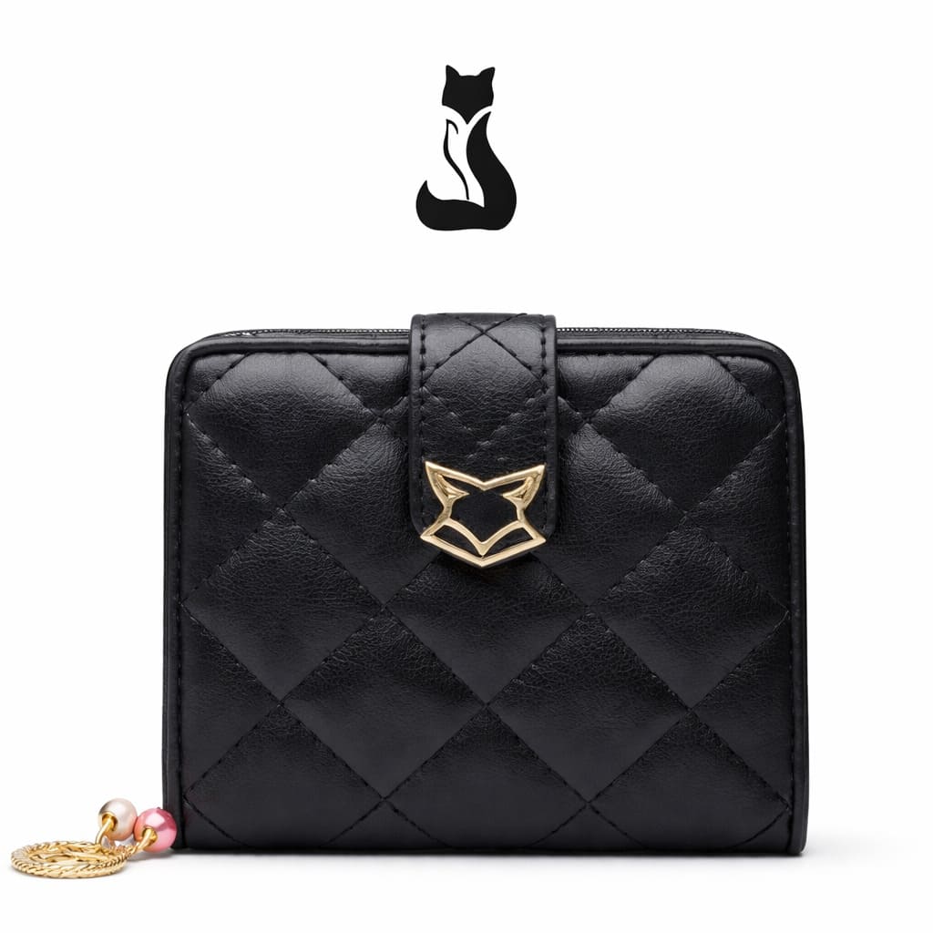 CARTEIRA FEMININA FOXER FEITA EM COURO MODELO ORLÈNE BLACK