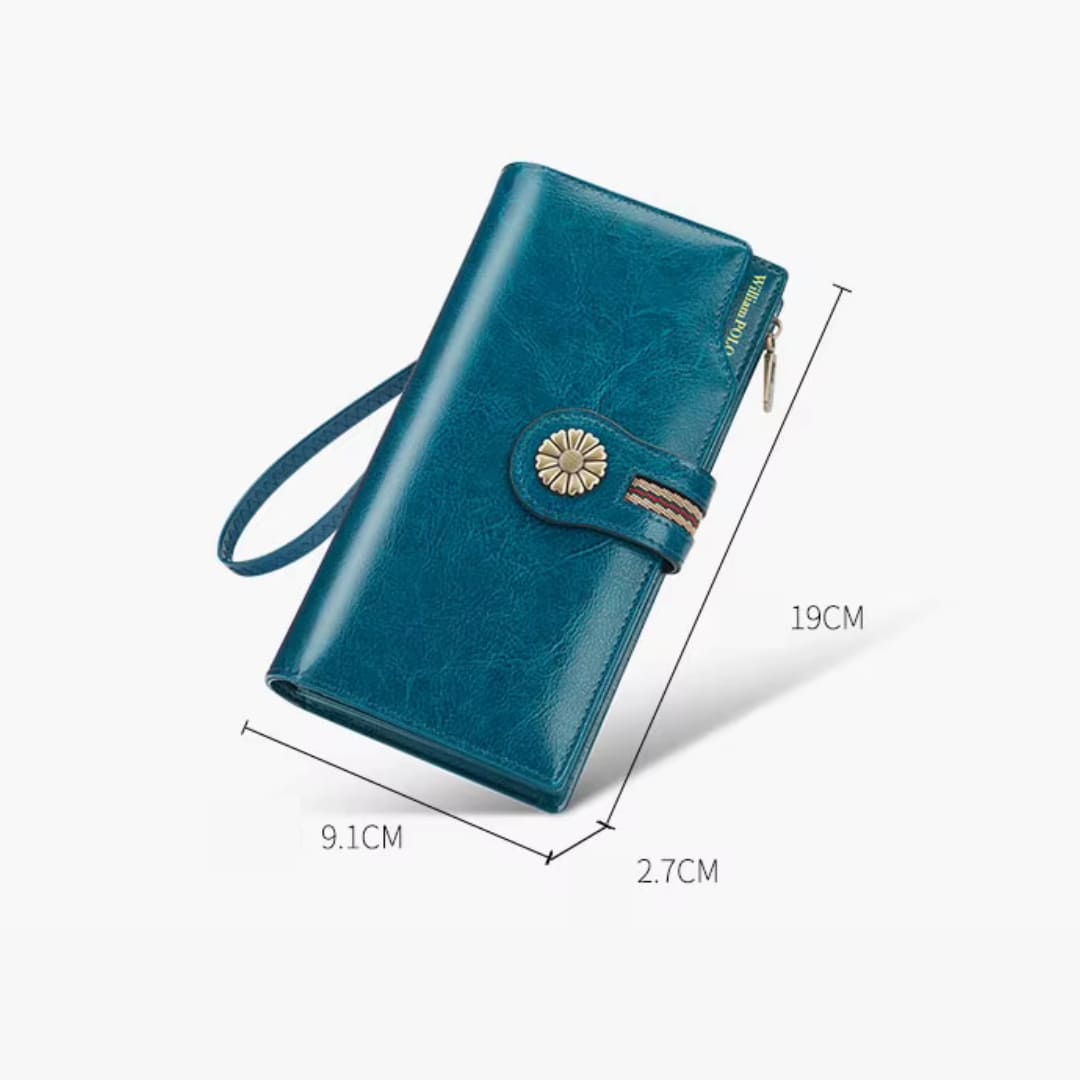 CARTEIRA FEMININA FEITA EM COURO GENUÍNO  MODELO FLEUR LUXE- LINHA WILLIAM POLO