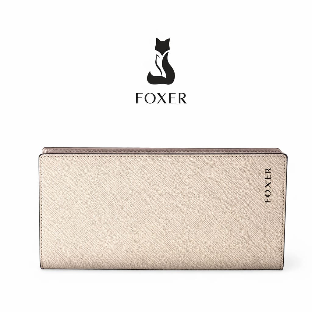 CARTEIRA FEMININA LONGA FOXER FEITA EM CORO REFINADO MODELO MADELEINE