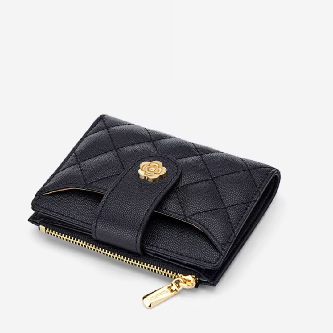 CARTEIRA FEMININA CURTA  FEITA EM COURO GENUÍNO MODELO ÉLORA -LINHA  WILLIAM POLO