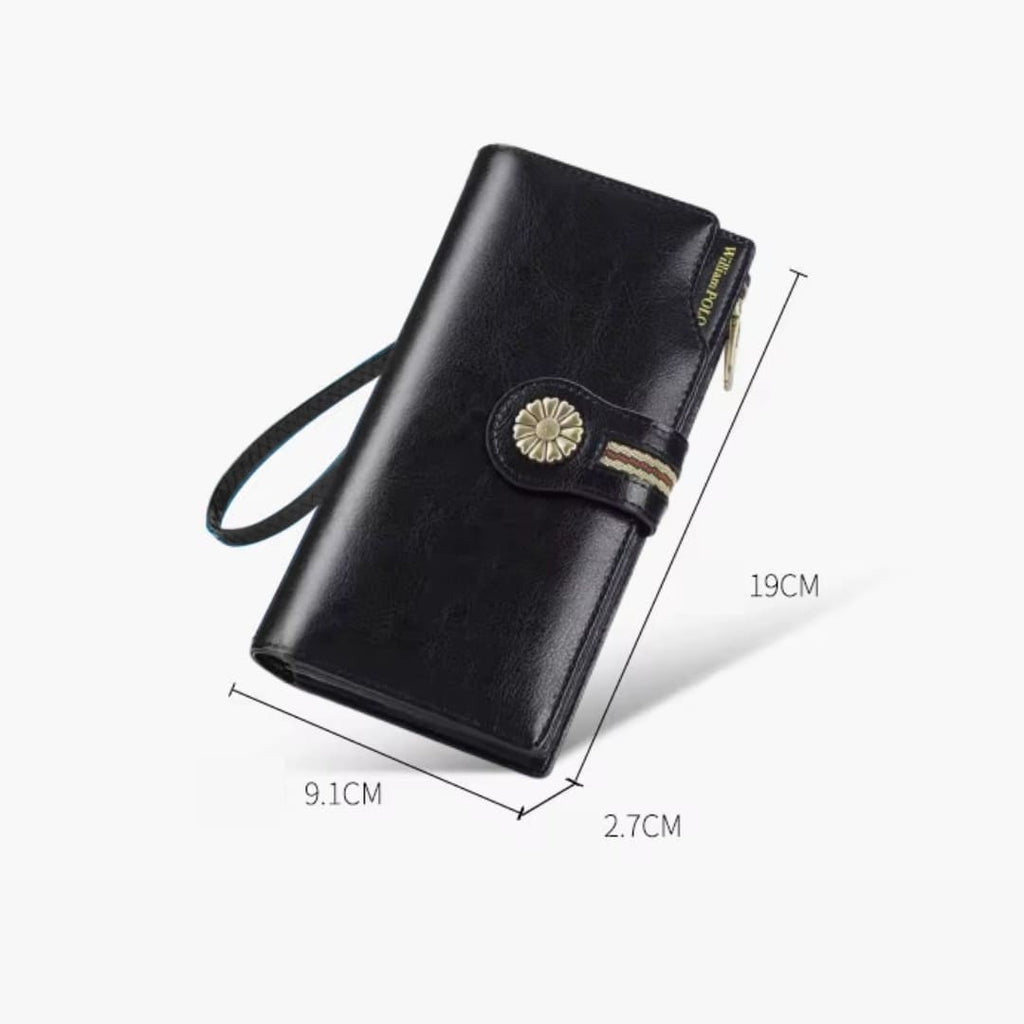 CARTEIRA FEMININA FEITA EM COURO GENUÍNO  MODELO FLEUR LUXE- LINHA WILLIAM POLO