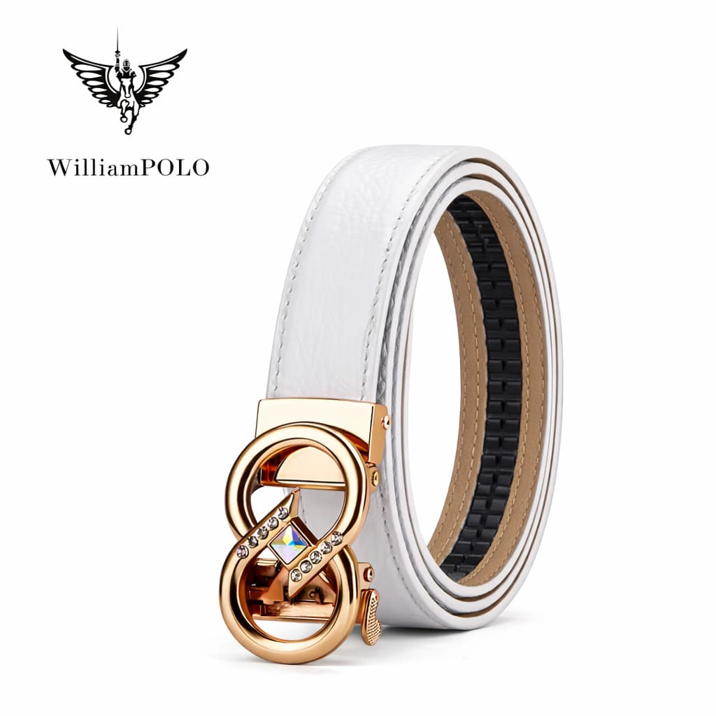 CINTO FEMININO FEITO EM COURO GENUÍNO MODELO ARVELLI REWHITE- LINHA WILLIAMPOLO