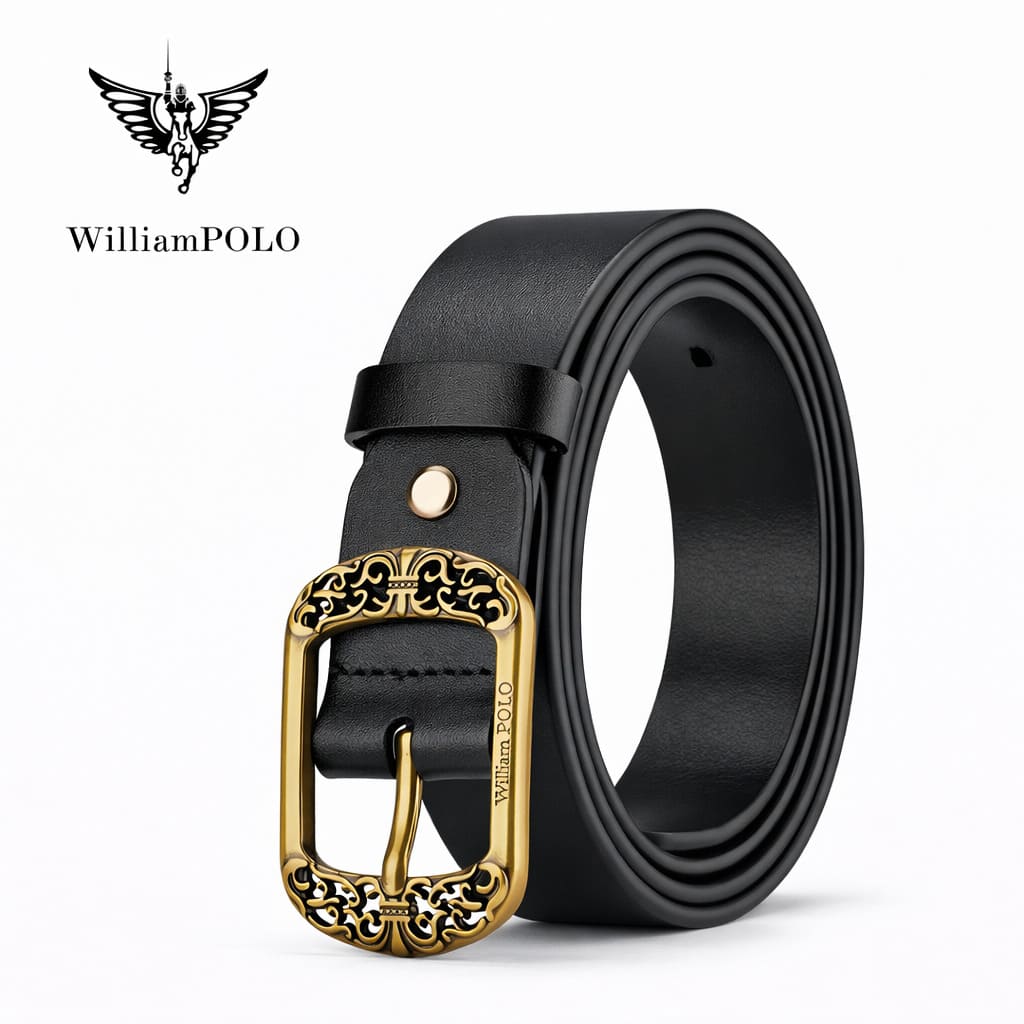 CINTO FEMININO FEITO EM COURO LEGÍTIMO MODELO AVENUE D’OR- LINHA WILLIAM POLO