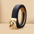 CINTO FEMININO ORIGINAL EM COURO LEGÍTIMO MODELO  VÉLINE BLACK- LINHA WILLIAM POLO