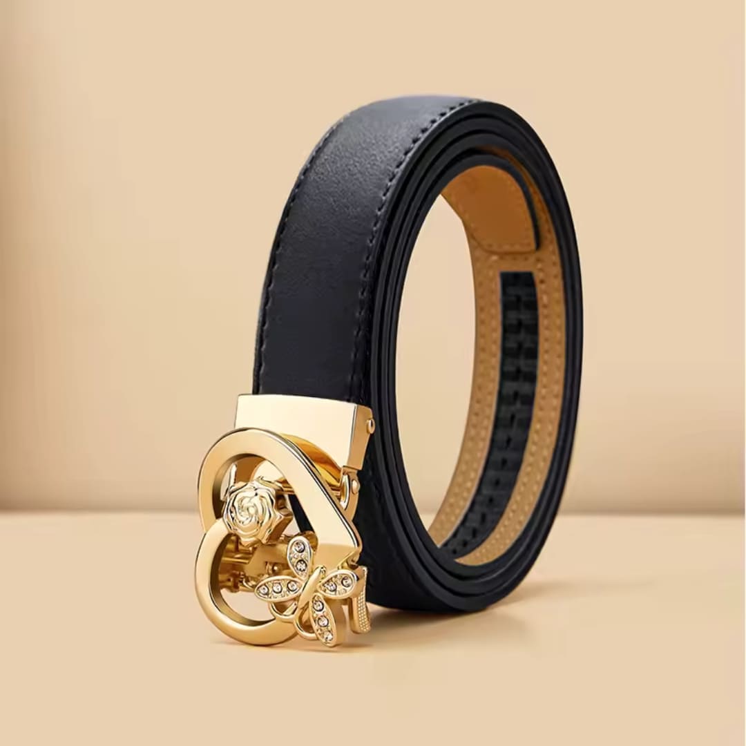 CINTO FEMININO ORIGINAL EM COURO LEGÍTIMO MODELO  VÉLINE BLACK- LINHA WILLIAM POLO